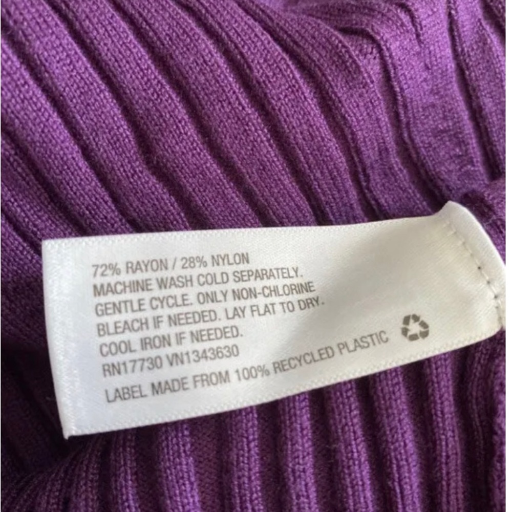 Future Collective Purple Ribbed Twisted Back Sweater Kahlana B. Brown NW… - Picture 4 of 8